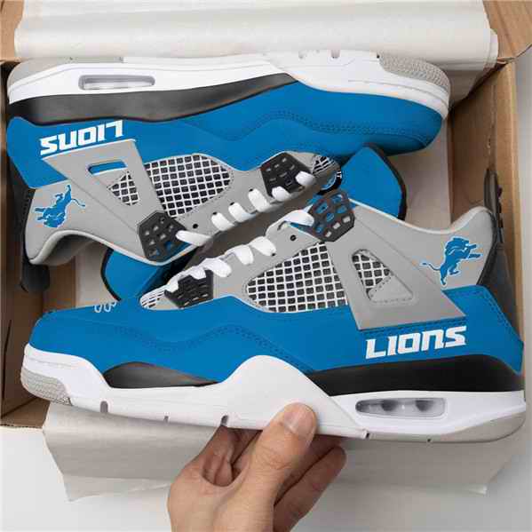 Women's Detroit Lions Running weapon Air Jordan 4 Shoes 001